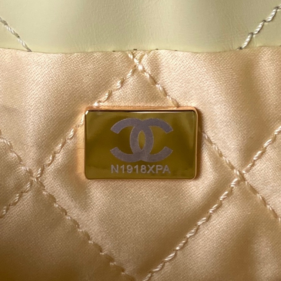 Calfskin 22 Mini Handbag Shoulder Bag AS3980 Light Yellow